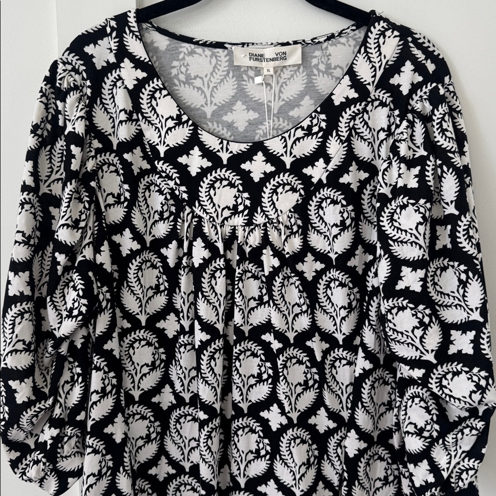 NWT DIANE VON FURSTENBERG Noelle Mini Dress In Woodcut Size XL - Picture 2 of 12